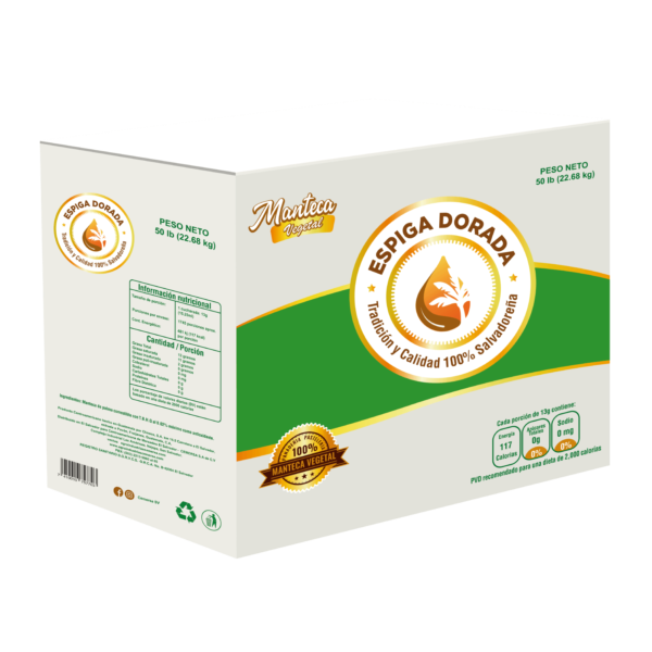 Manteca Vegetal Espiga Dorada 50 lbs.